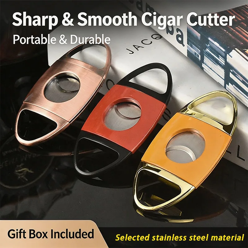 Zinc Alloy Cigar Cutter, High‑End Multi‑Color Metal Cigar Cutter, Portable Cutting Tool, Cigar Smoking Accessory, Gift