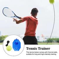 Tennis Trainer Rebound Ball With 6 String Balls, Tennis Practice Rebounder Equipment Training Tools For Self Tennis Trainin A9v9