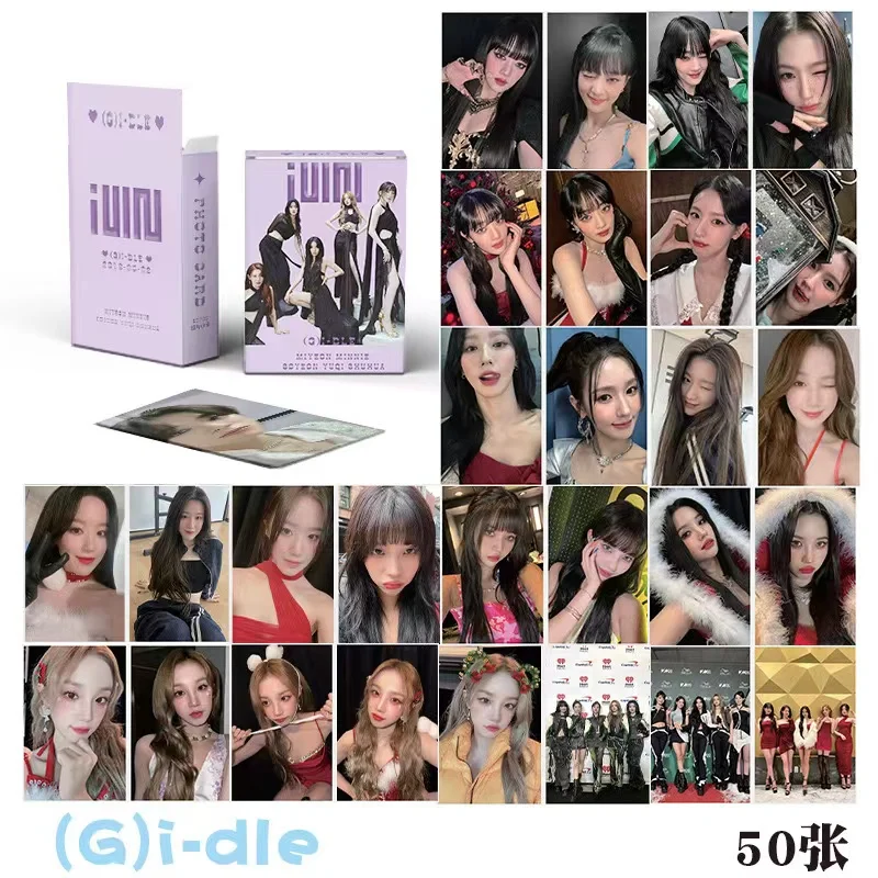 50 adet/takım Idol grubu lazer Photocard ZB1 GIDLE ITZY NMIXX yeni albümü kartpostal Lomo kartları HD fotoğraf baskılar resimler hayranları hediyeler