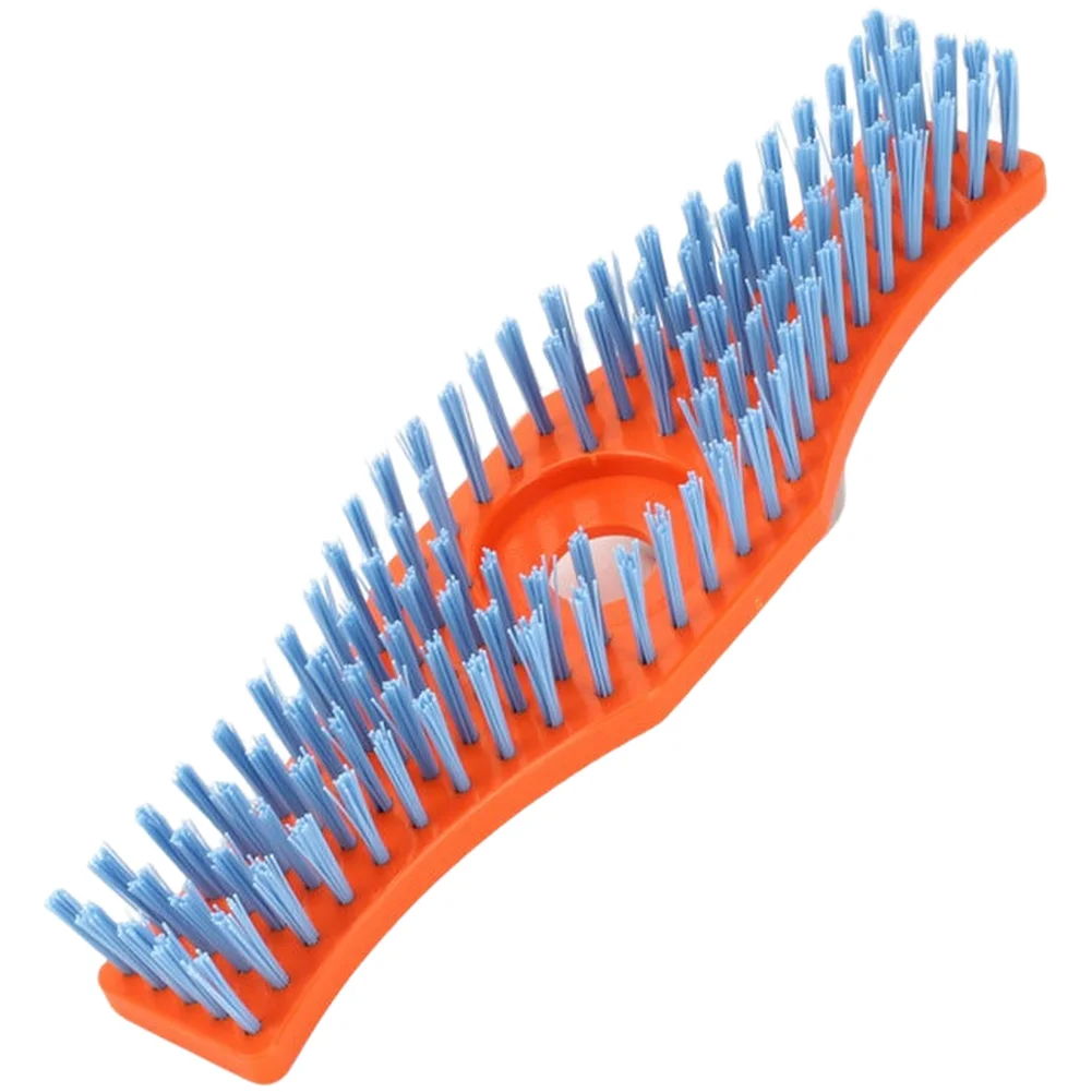 Nylon Lawn Mower Brush Road Cleaning Brush For Outdoor Pavement With Adapter 10 Inch Orange Heavy-Duty Driveway Sweeper Tool