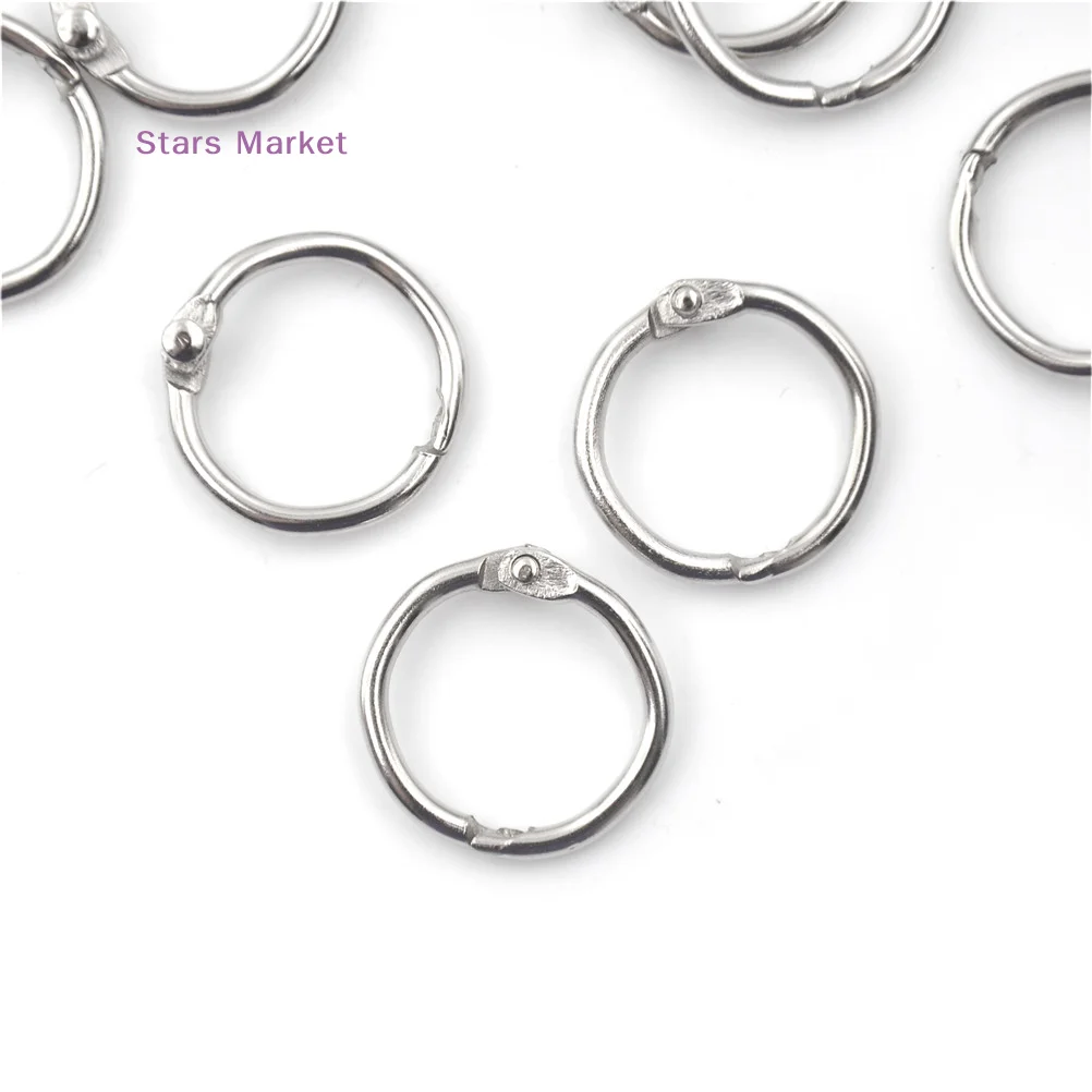 New 50 Pcs Staple Book Binder 20mm Outer Diameter Loose Leaf Ring Keychain