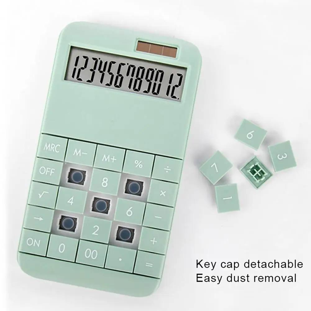 12-digit Desktop Calculator Removable Keycaps Calculator Solar Battery Dual Power Supply Calculator Financial Accounting Tools