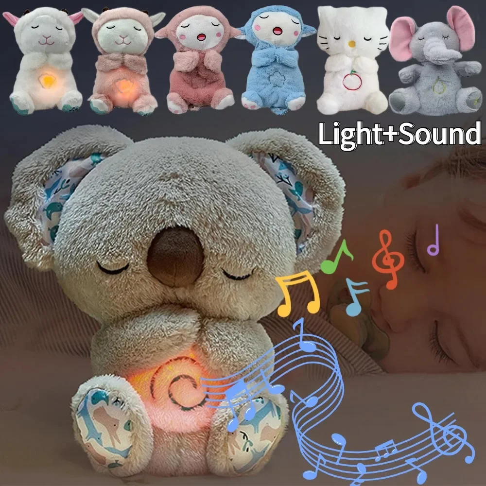 Cute Soothing Koala Bear Sleep Toys for Kids Baby Calming Anxiety Relief Breathing Koala Sleep Buddy Plush Animal for Newborns