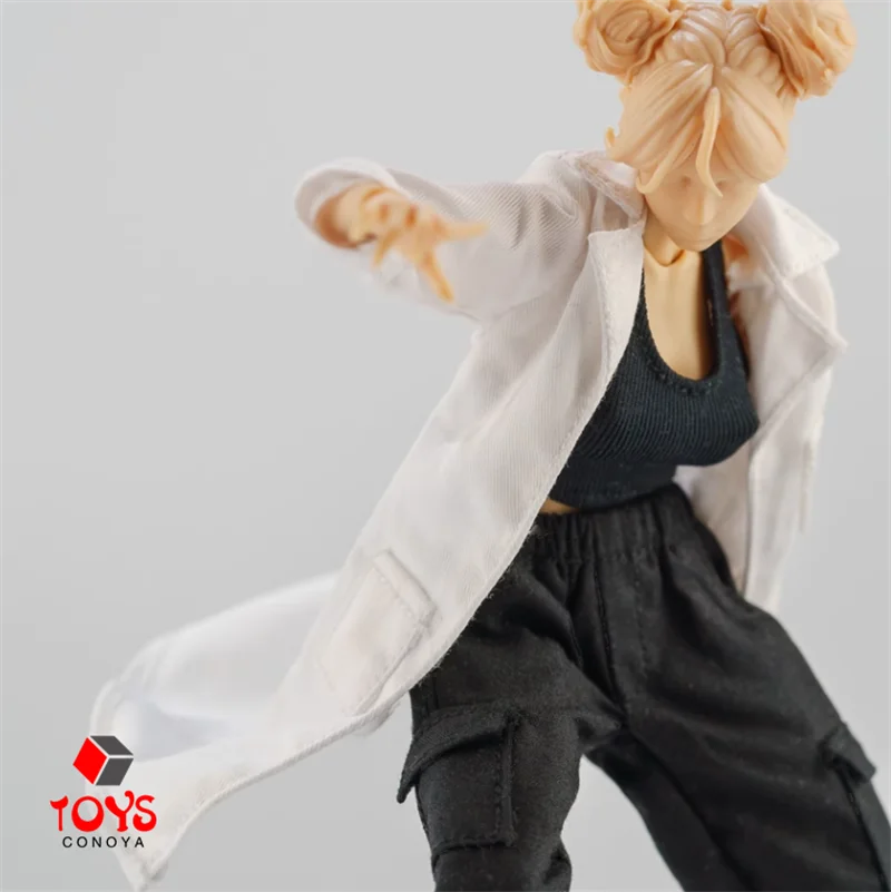 Romankey GW 1/12 Scale Doctor Nurse Long Sleeve White Lab Coat Uniform Clothes Model Fit 6-inch Female Male Action Figure Body