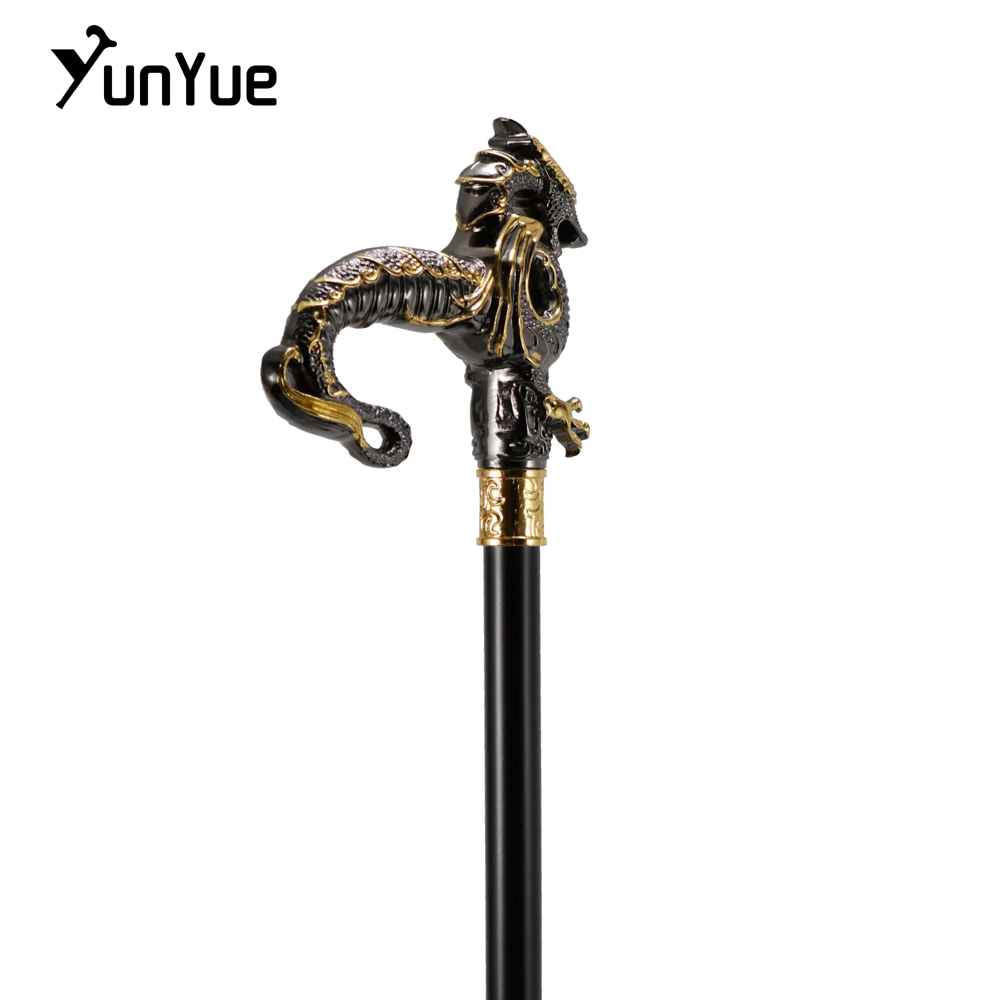 الذهب الأسود الفاخرة التنين مقبض موضة عصا للمشي للحزب رجل أنيق خمر اليد قصب سيدة فستان المشي قصب مقبض 93 سنتيمتر #4