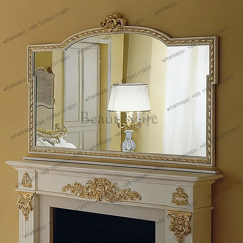 

French retro home wall-mounted decorative mirror American special-shaped living room entrance wall-mounted mirror
