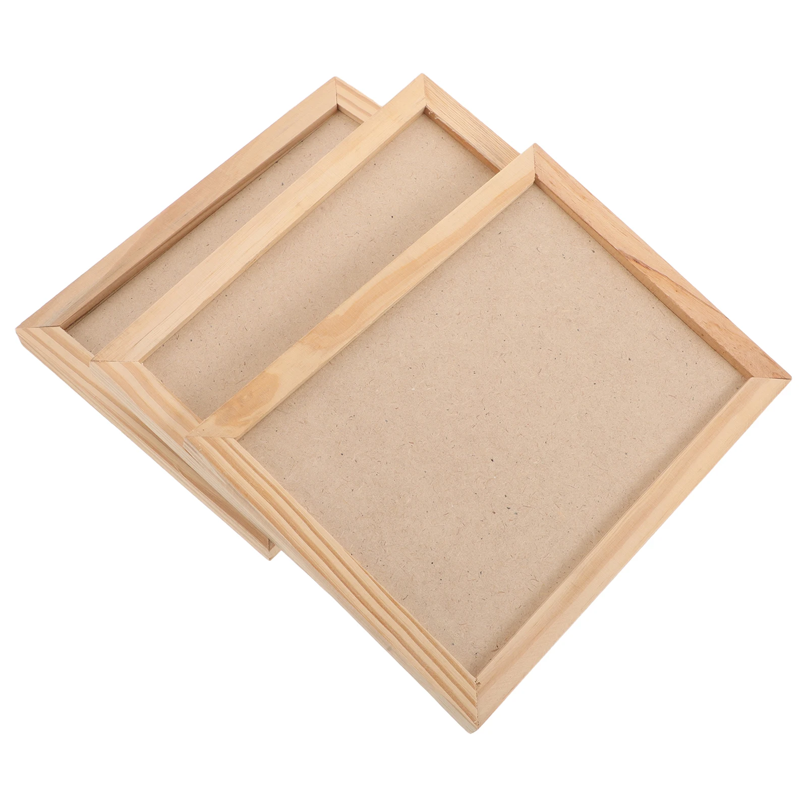 

3 Pcs Solid Wood Clay Picture Frame Natural Frames Crafts for s Arts Projects 's Wooden Paintable Artwork Photo