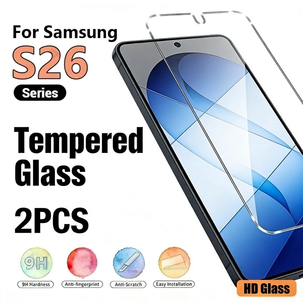 2Pcs Ultra Clear Screen Protector for Samsung Galaxy S26 S25 S24 Ultra S23 S22 S21 Plus S26 S25 Edge Anti Drop Tempered Glass