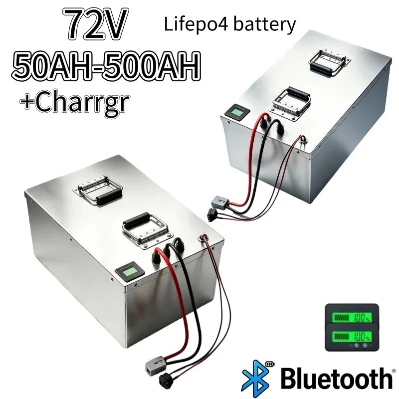 This 72V rechargeable lithium‑iron‑phosphate storage module comes with multiple capacity selections ranging from 50Ah to 300Ah.