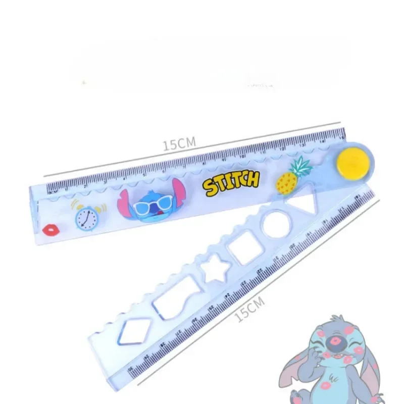 15/30cm Disney Stitch Flding Ruler Multifunctional Children\'s Ruler Elementary School Dawing Rler Ruler Student Supplies