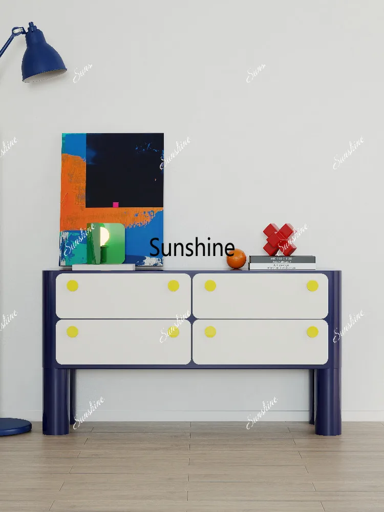 

Italian light luxury porch cabinet contrasting color advanced sense living room entrance foyer cabinet