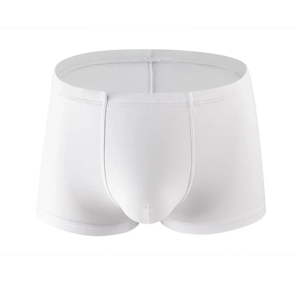 

Men Ice Silk Sexy Boxer Briefs Low Waist Pouch Panties Breathable Underwear Shorts U Convex Pouch Boxershorts Sleep Bottoms