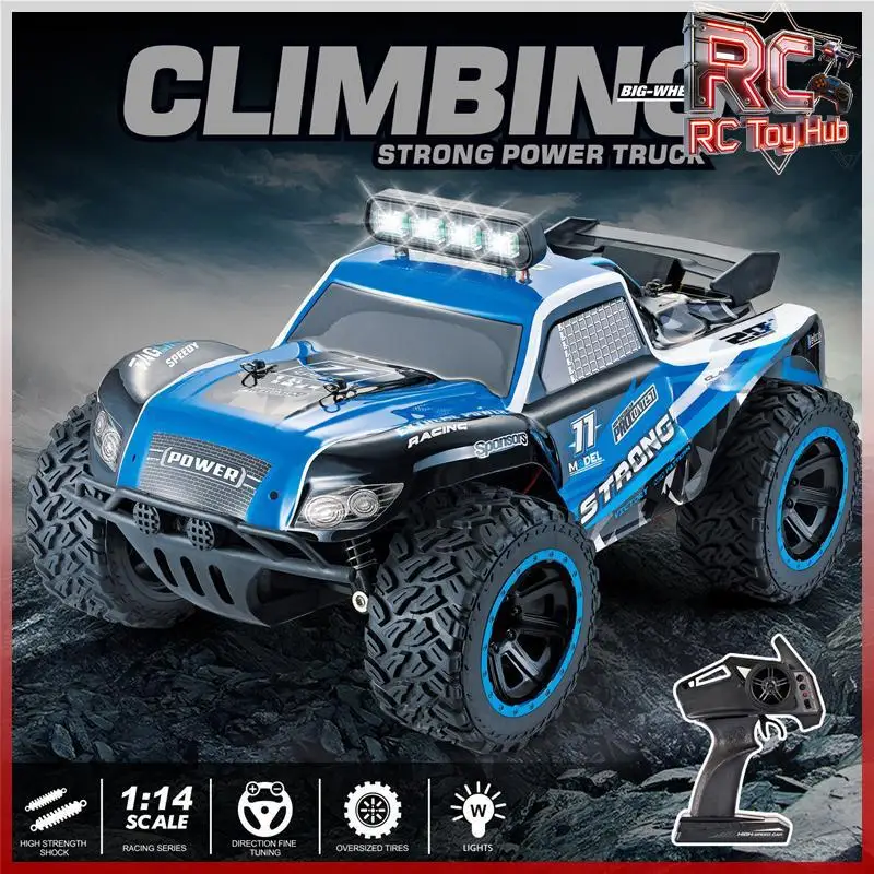 

POWER 1:14 RC High Speed Off Road Truck Short Course Buggy With LED Lights Brushed Motor Kids Sandy Terrain Holiday Gift