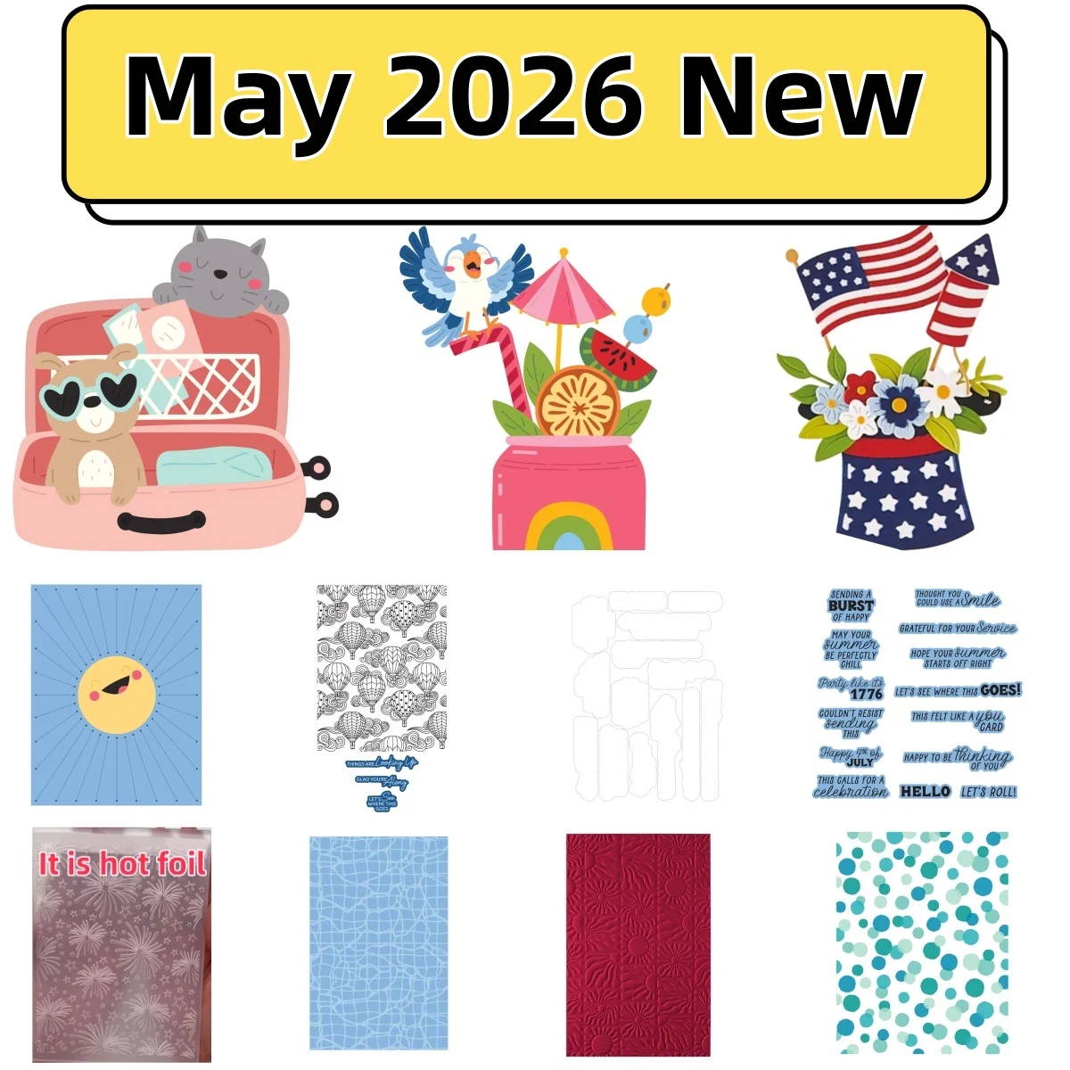 

Summer Beverage Metal Cutting Dies Clear Stamps Stencil Hot Foil for DIY Greeting Card Making Scrapbooking Craft May 2026 New