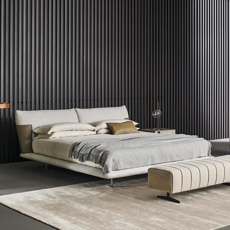 

Каркас кровати Европейский безопасный элитный современный двуспальный светильник, роскошная мебель