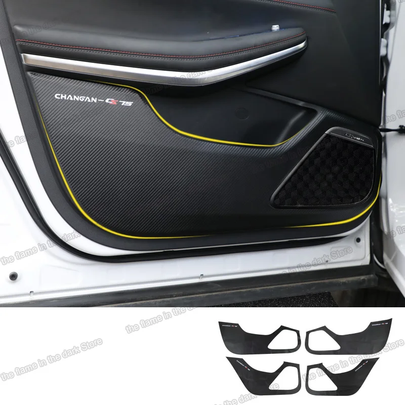 

leather Car Door Anti-kick Protector mat Interior Accessories for Changan Cs75 2018 2019 2020 2021 carpet storage box