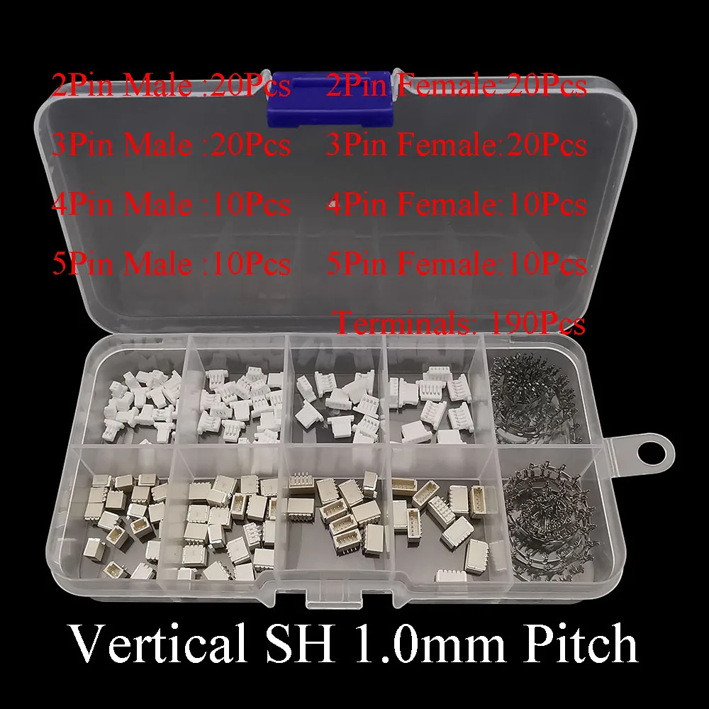 1 Box SH 1,0 MM/JST 1,25 mm/ZH 1,5 mm/PH 2,0 mm/XH2,54 mm/VH 3,96 mm Stecker Buchse Gehäuse Crimp Terminal Connector Kit