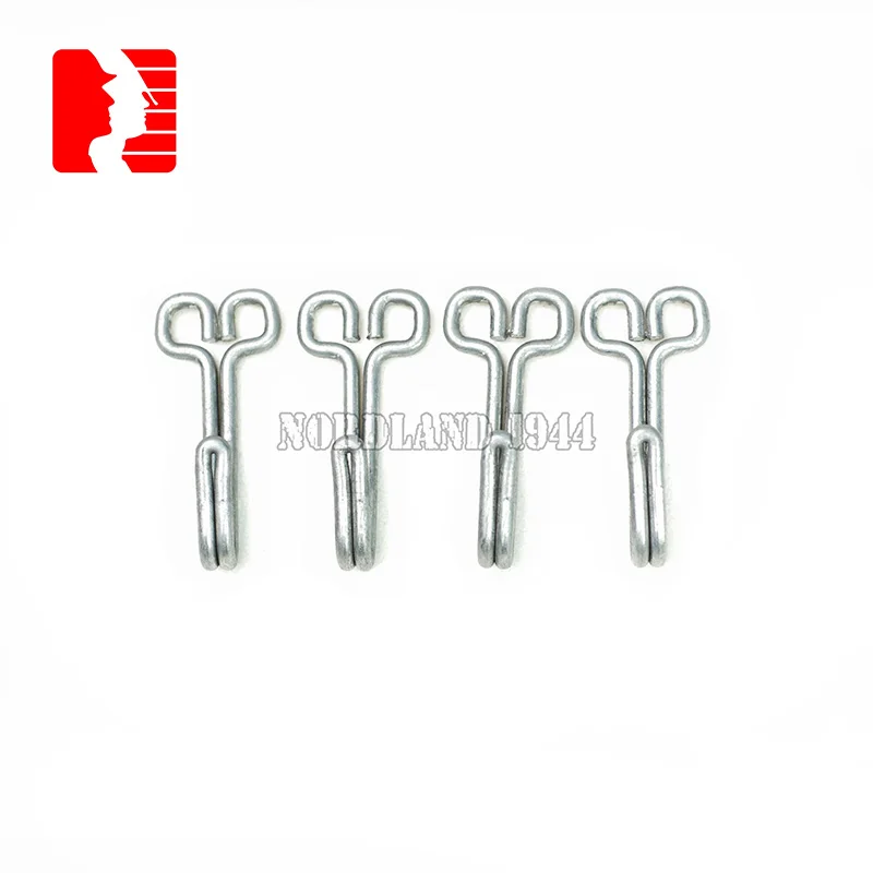 WW2 Reproduction Aluminum Tunic Belt Hooks 4 Pcs Vintage Metal Fastener Set for Cosplay Reenactment