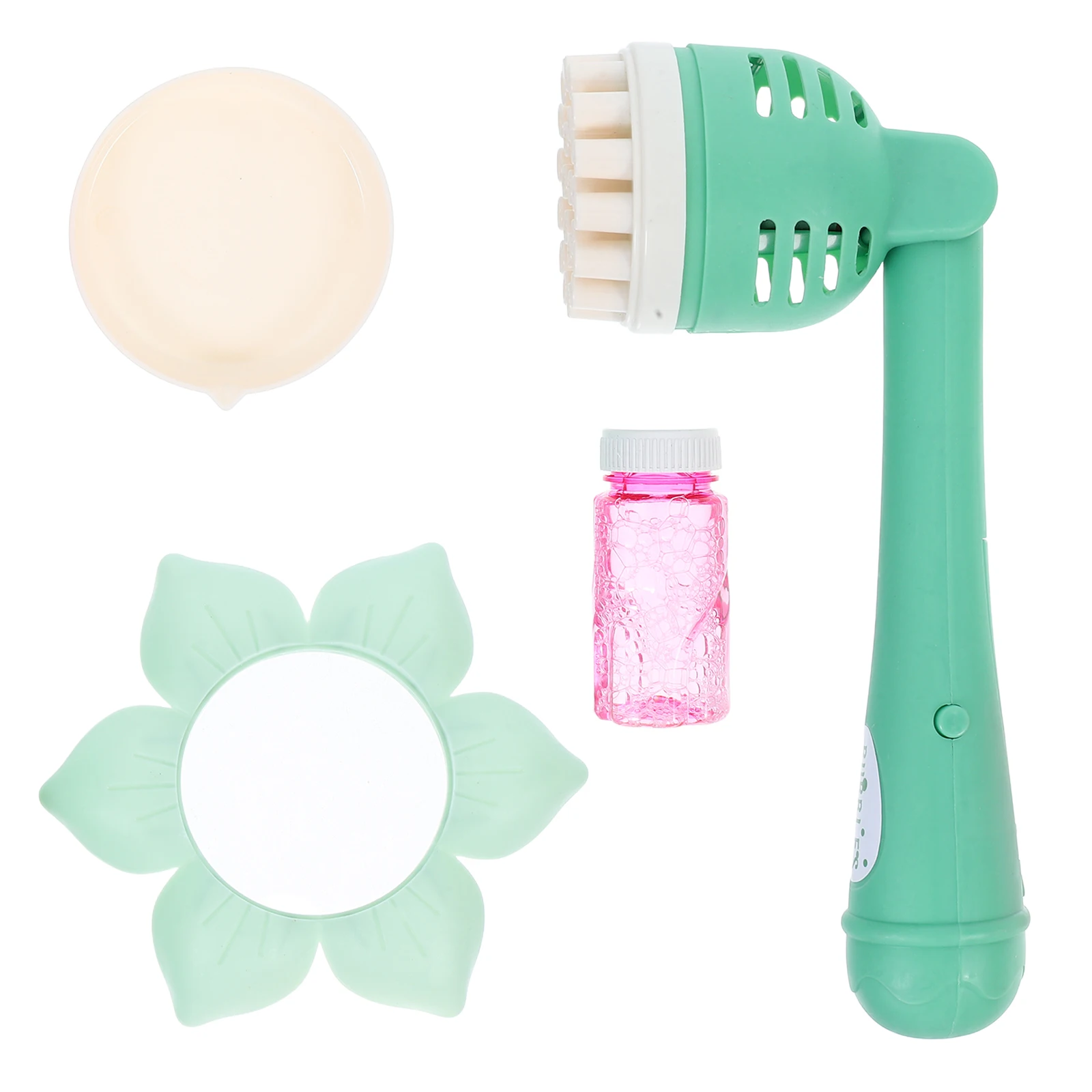 Bubble Machine 23 หลุม Sunflower Shape ไฟฟ้าเด็กมือถือ Blower พลาสติกกลางแจ้งในร่มสนุกของขวัญ Play