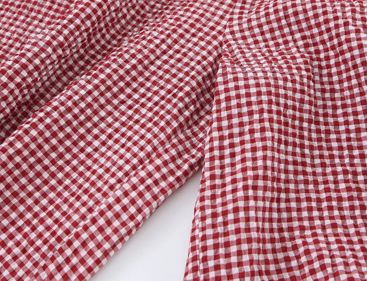 KONDALA Damen Lässige Schicke Rote Karierte Laternenhose 2026 Sommer Trendige Street-Style Urlaubshose mit Kordelzug Elegante Damen-Bloomers – Detail 7