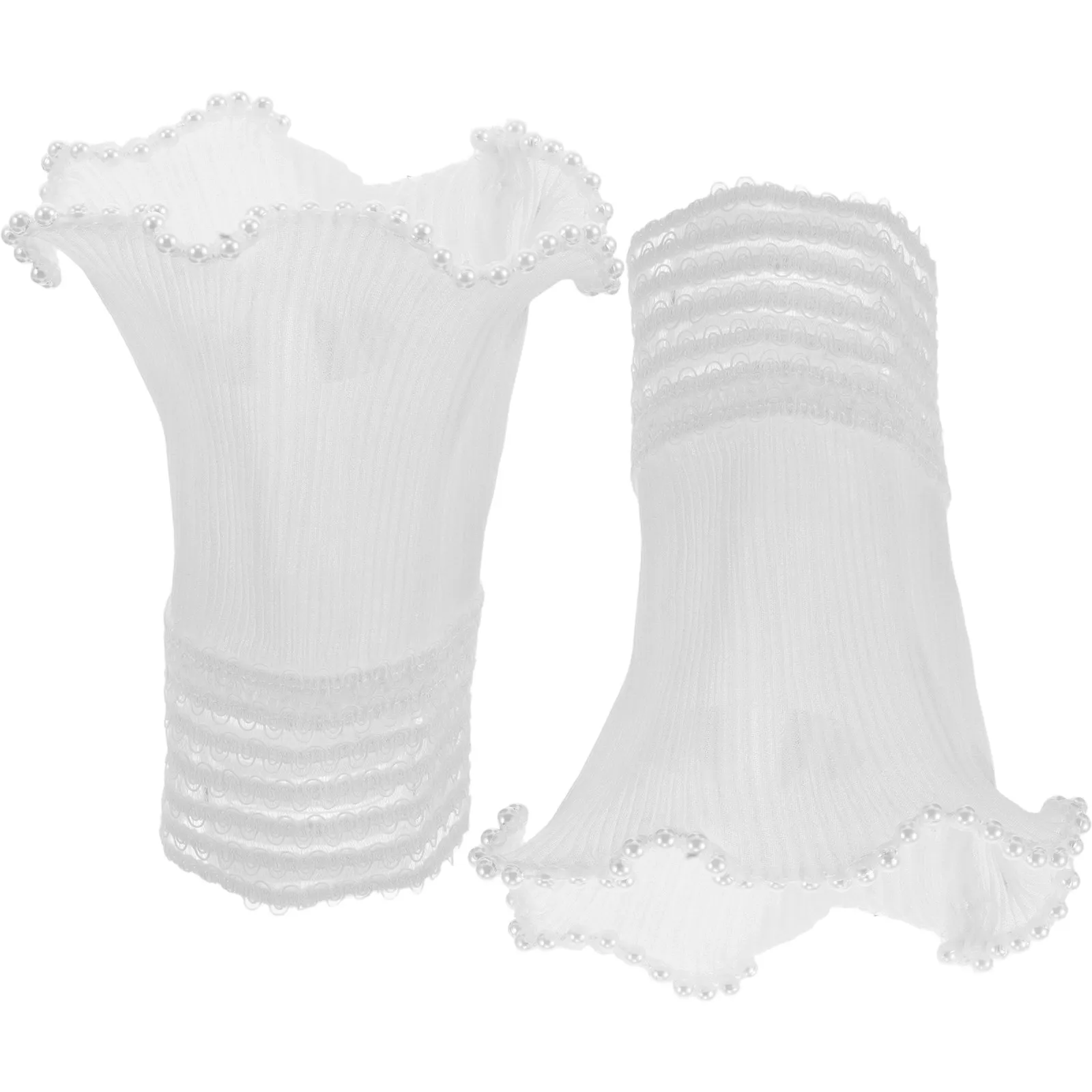 

1Pair Faux Sleeve Cuffs Women Ruffle Lace Detachable Wrist Warmers Elegant Floral Layered Cuff for Wedding Party Formal Casual
