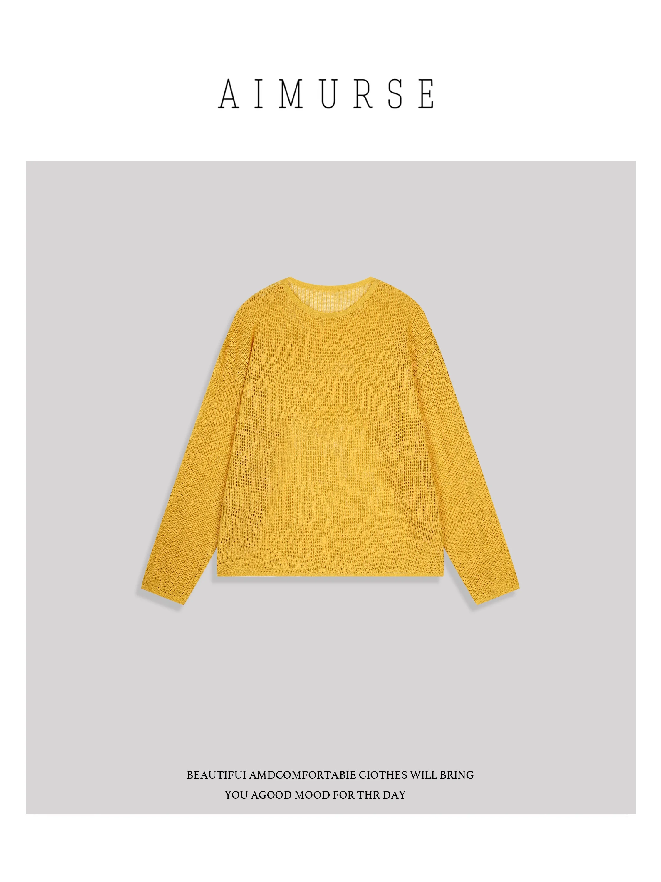 

AIMURSE Knitted Woolen Sun Protection Shirt Hollow out Minimalist Style Women's Fashionable Daily Wear Breathable Light Weight