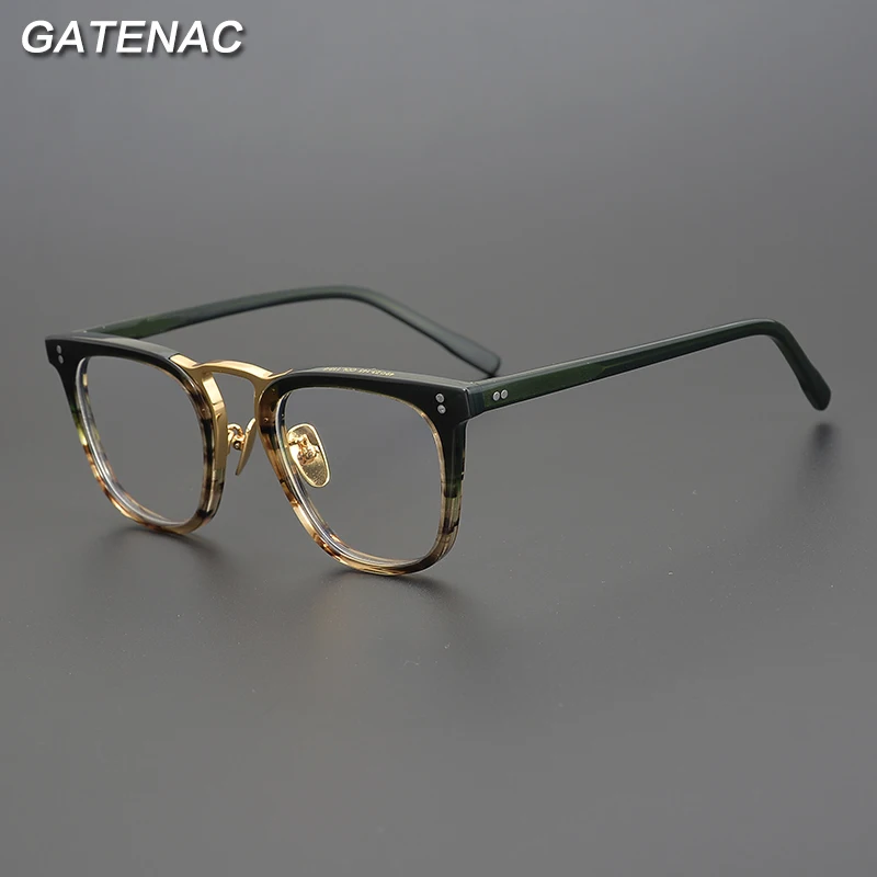 Vintage Acetate Eyeglasses Frame Men Retro Myopia Prescription Optical Glasses Frame Women 2022 New Korea Luxury Brand Eyewear