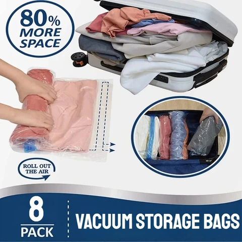 Roll-Up Compression Bags 8 Pack