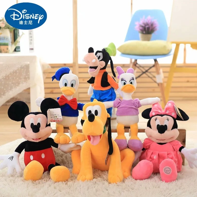 Disney Cartoon Plush Toys Miaomiao House Minnie Mickey Pluto Creative Plush Doll Goofy Wedding  Mascot Collection New Year Gift