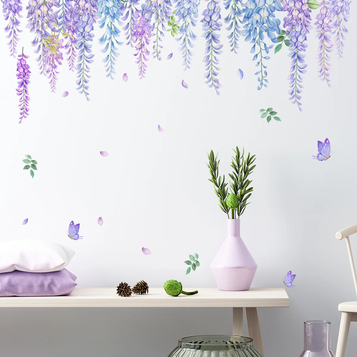 30*90cm Plant Vine Butterfly Wall Stickers Living Room Bedroom Background Wall Home Decorative Wall Stickers Wallpaper Ms3035