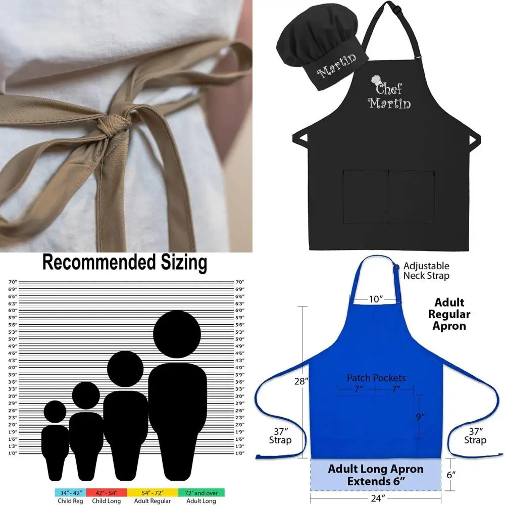 

Набор: фартук и шапочка с вышивкой на заказ для мужчин и женщин – идеальный подарок на День матери, для кухни, барбекю и гриля