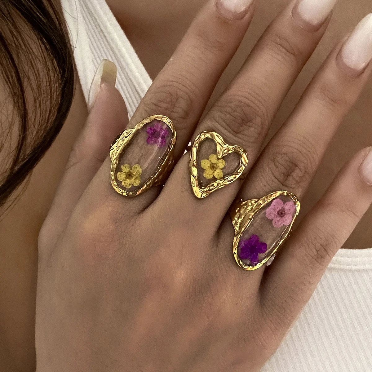 Romantic Flower Resin Heart 18 - огляд і ціна Resin Art Ring