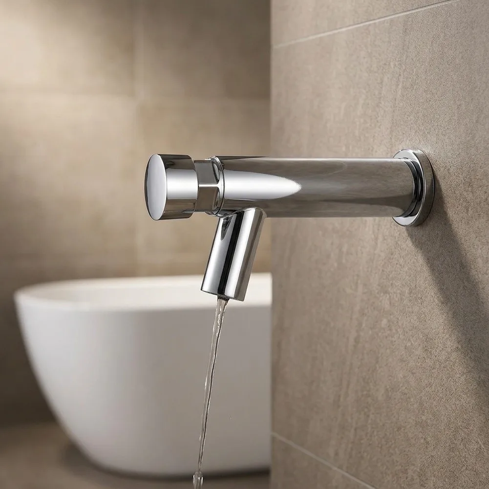 Extended 16-Inch Bathtub Faucet with Diverter for Wall-Mounted Installations Compatible with 12 Inch Copper Pipes