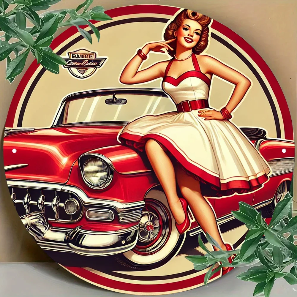 Round wooden signboard, suitable for wreaths, digital direct-printing art retro decorative signboard, 