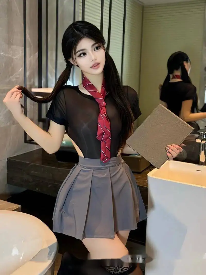 

Новый стиль, сексуальная серия, кампусная подруга JK, комплект из двух предметов с юбкой, сексуальная ночная рубашка Pure Desire, элегантный модный комплект IN04