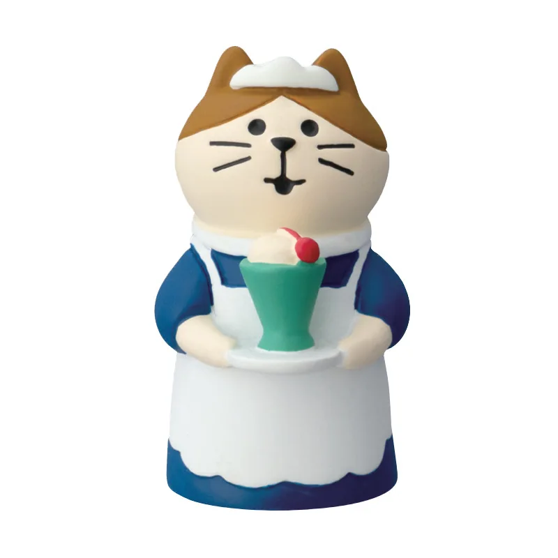 Figuras de ação de gato assar pão cafeteria série cena fotografia adereços interior do carro desktop acessórios ornamento em miniatura