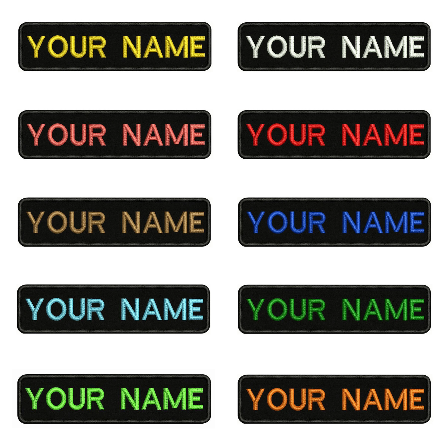 10X2.5cm Embroidery Custom Name Text Patch Stripes Badge Iron On Or  Patches BR-01A