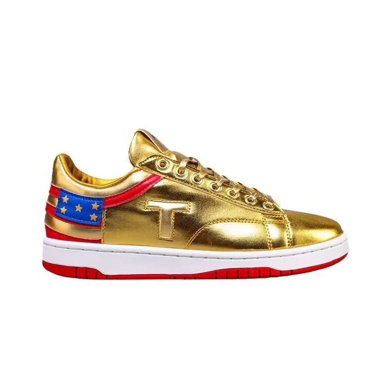 Hot Fashion Trump Shoes Never Surrender 2024 MAGA High Low Top Gold Sneaker Gym Shoes Męskie buty damskie Buty szosowe Duży rozmiar 47