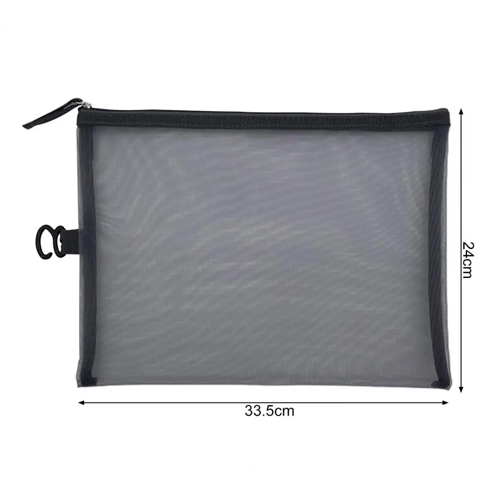 A4 File Holder Space-saving File Storage Bag Durable Nylon Documents Holder with Zipper Closure for School Office Organization