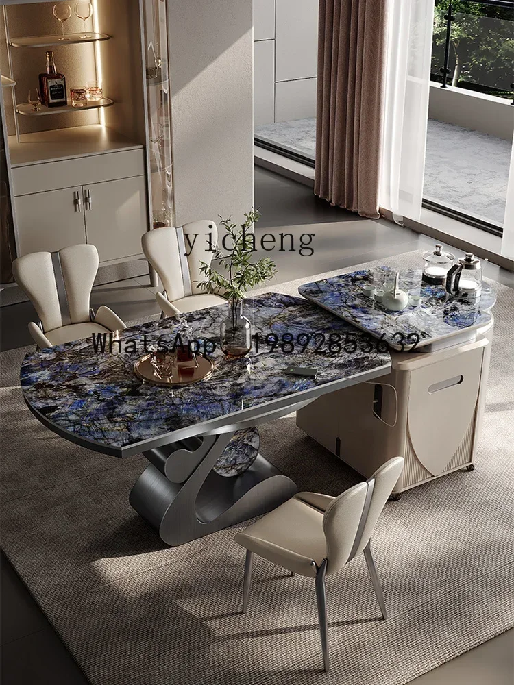 

XL Small Apartment Kitchen Multi-Functional Light Luxury High-Grade Stone Plate Retractable Separation Table