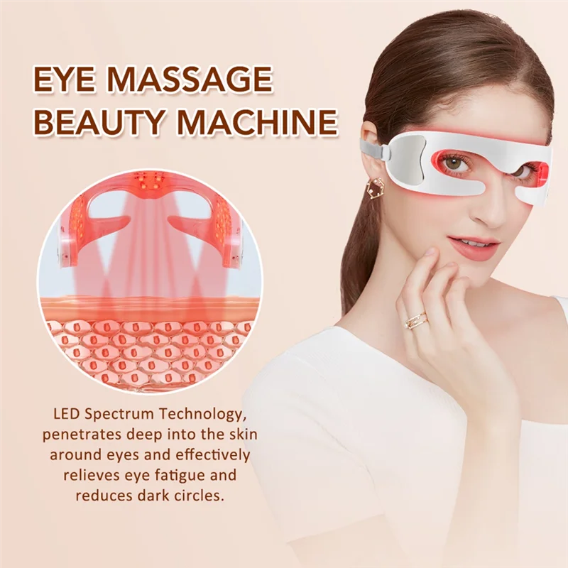 3D Oog Massager Elektrisch Oogzorgapparaat LED Lichttherapie Anti-Aging Vermoeidheid Verlichting Ontspanning Trillingsmassage-A54Q