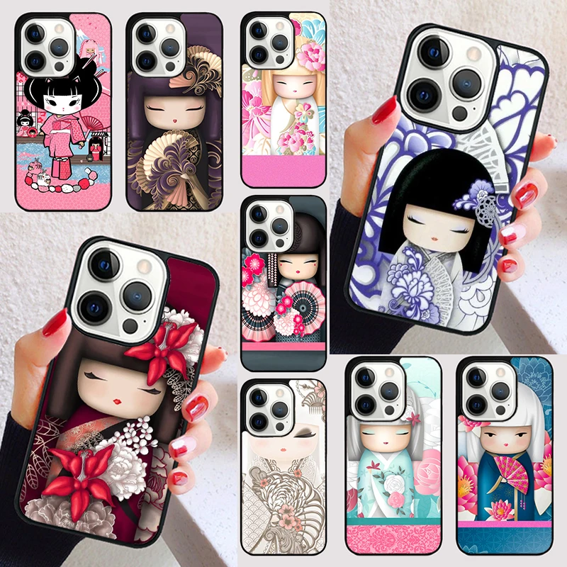 Japanese Keiko Kokeshi Doll cover For iPhone 15 16 13 12 11 14 Pro Max Mini Max SE 2020 7 8 6S Plus Phone Case