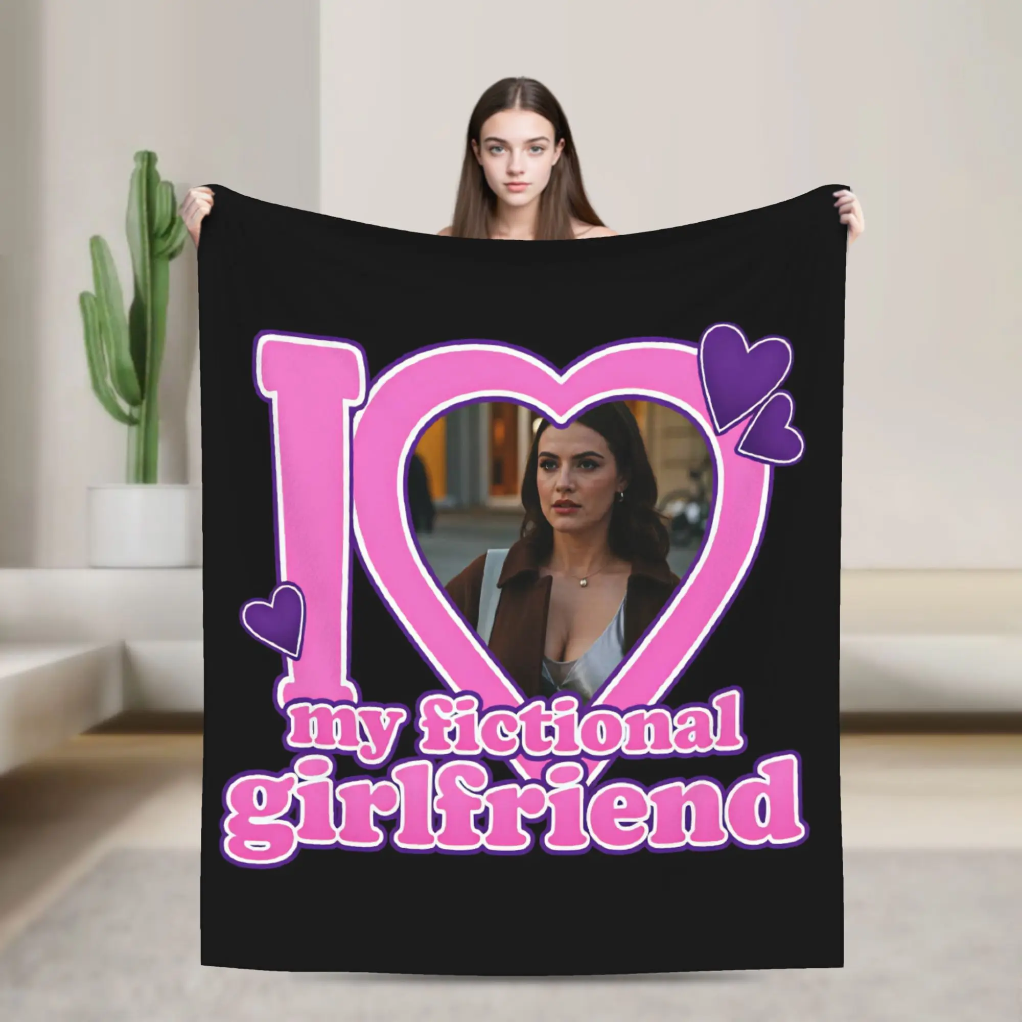 Scribble Girlfriend Poster Hannah Wells Off Campus Throw Blanket Warm Aesthetic Blanket  For Living Room Car Flannel Bed Cover