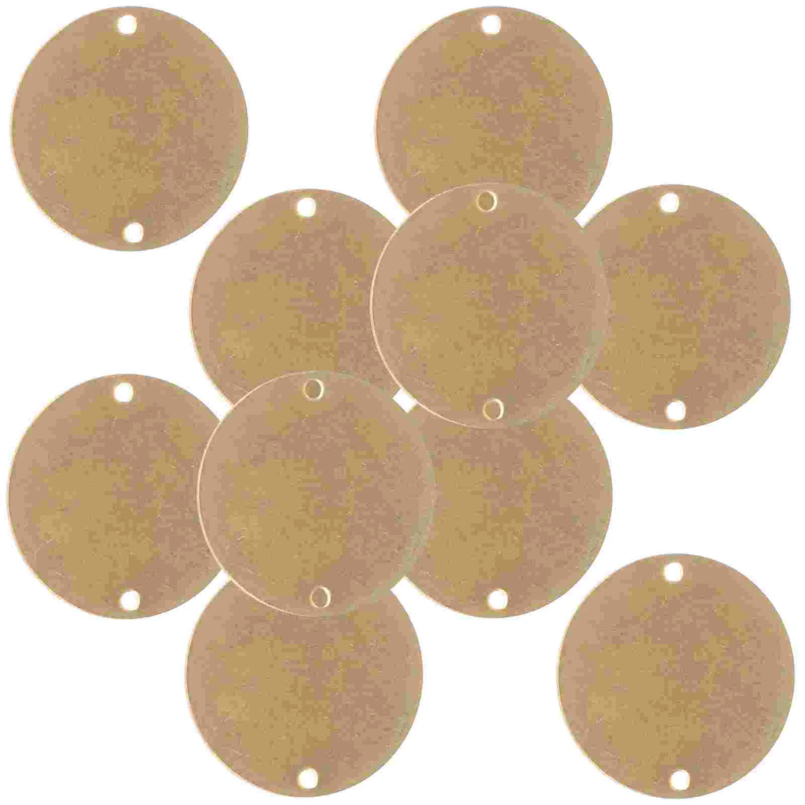 

10 Pcs Round Copper Tag Jewelry Blank Engraving Stamping Tags Disc Golden Circle