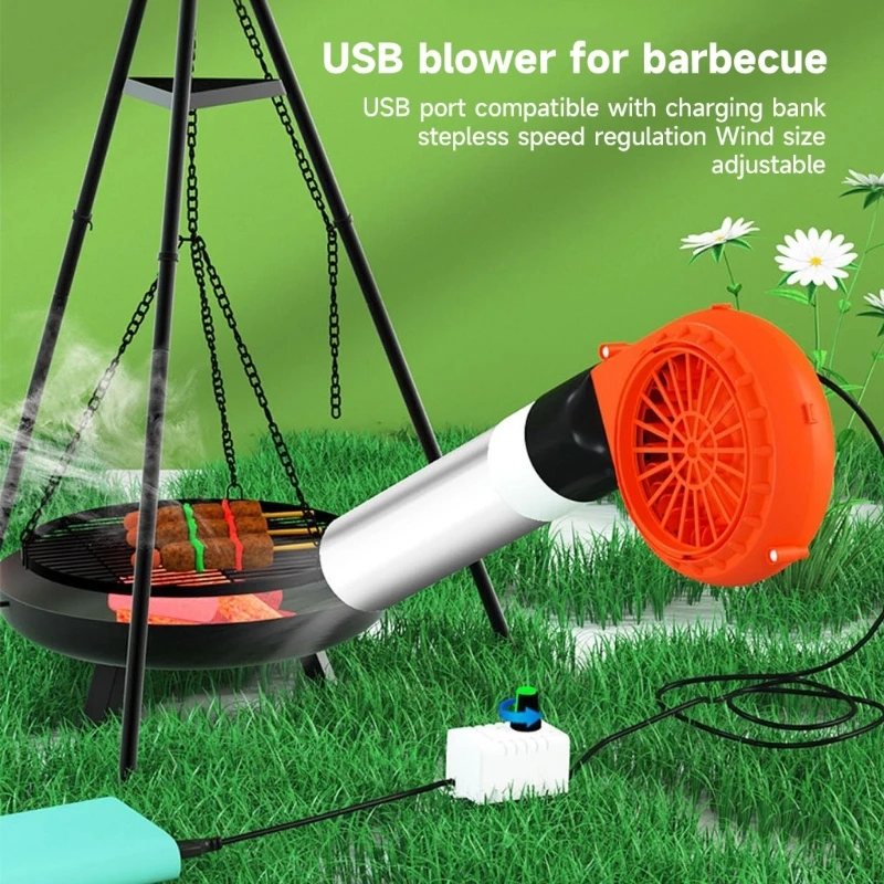 Imagem -04 - Portátil Handheld Bbq Air Blower Alimentado por Bateria Churrasqueira Acampamento ao ar Livre Piquenique Grill Cozinhar Ferramenta