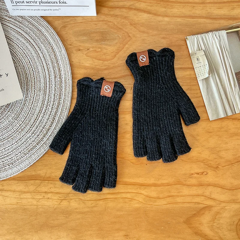 Gants sans doigts à écran tactile en laine pour adultes, mitaines chaudes, fournitures de protection contre le froid, gants d'équitation en plein air, automne et hiver