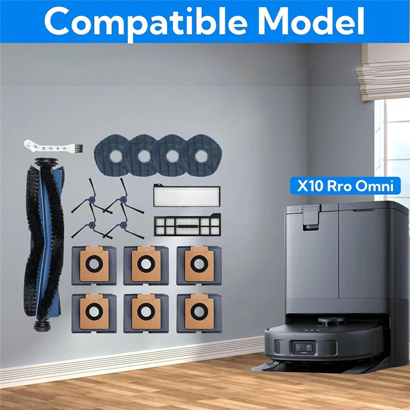 KEOL-Eufy X10 Pro 옴니 스위퍼 액세서리 메인 사이드 브러시 걸레 필터 오래 지속되는 예비 액세서리 초내구성 액세서리