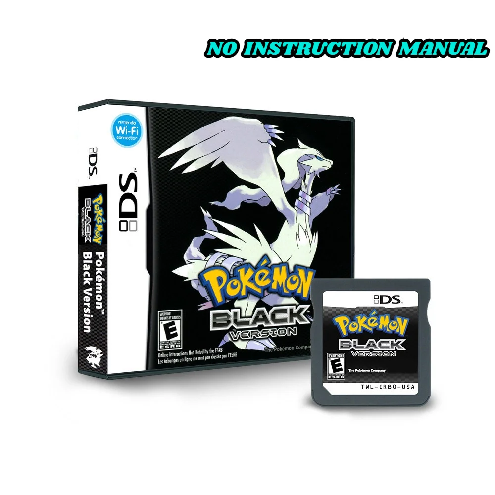 USA Pokémon Zwart en Wit 1 2 Gecombineerde Kaart Gecombineerde Kaart Met Doos Cassette DS Pokémon Game Card voor DS NDS 3DS Geen handleiding