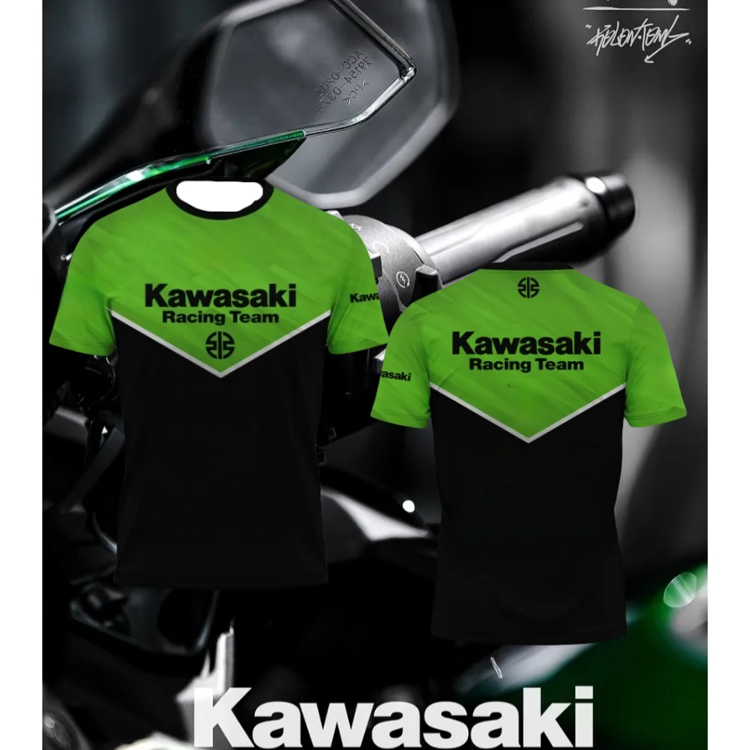 

Kawasaki Motorcycle Racing Team Men Summer T-shirt Short Sleeve Sports Adult T Shirt Shirts 2025 New Fashion Male Cool Clothing