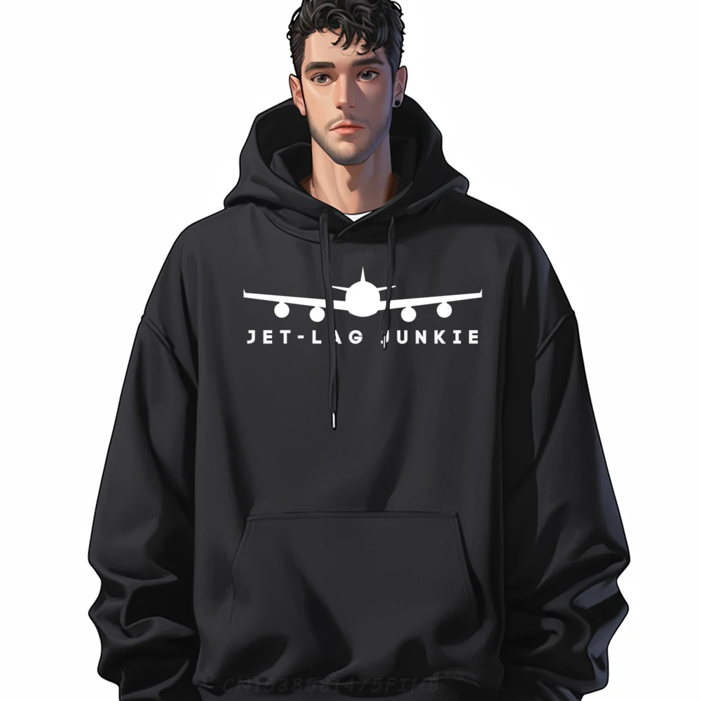 

Mens Jet Lag Junkie Love Traveling Airplane Flight Vacation Graphic Pullover Hoodies Men Oversized Free Shipping Clothes